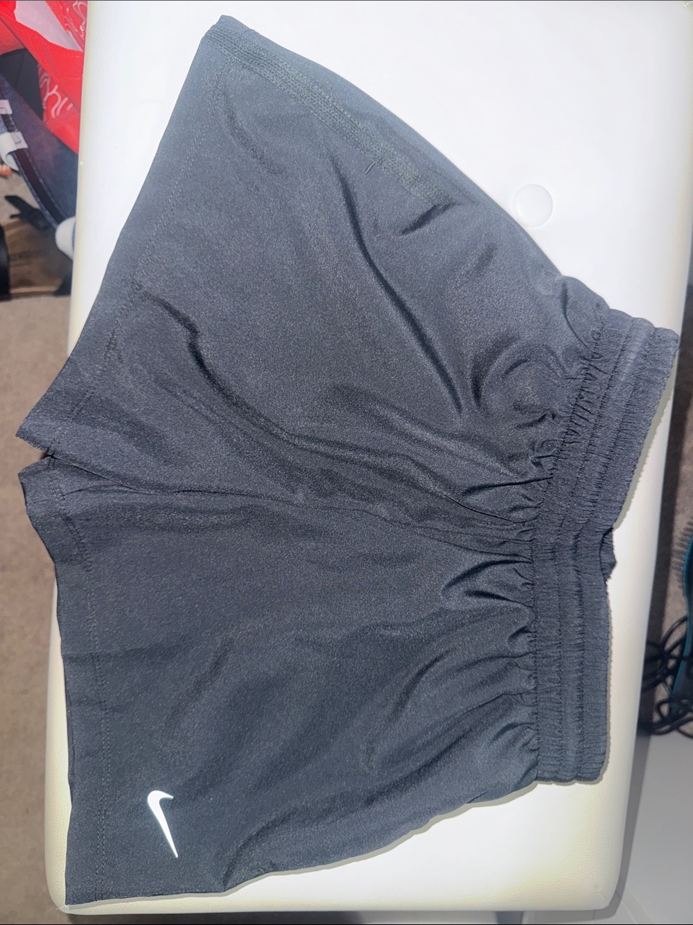 Nike Women's Black Training Shorts with White Swoosh